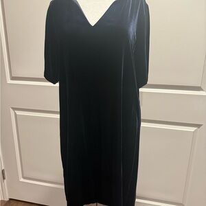 Elegant Blue Velvet Dress